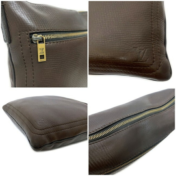 LOUIS VUITTON Shoulder Bag Sack Pla Brown Cafe Utah Leather - Picture 7 of 10